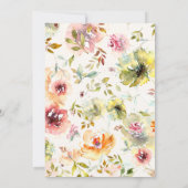 Burgund Rustikale Botanische Wasserfarbenhochzeit Einladung (Rückseite)