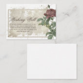Burgund Rustikale Flora Moderne Wunschhochzeit Begleitkarte (Vorne/Hinten)