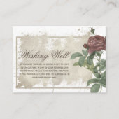 Burgund Rustikale Flora Moderne Wunschhochzeit Begleitkarte (Vorderseite)