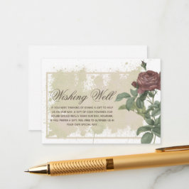 Burgund Rustikale Flora Moderne Wunschhochzeit Begleitkarte