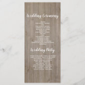 Burgund-Rustikale Hochzeitsprogramme Programm (Rückseite)