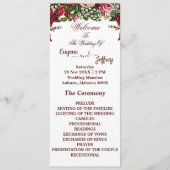 Burgund Rustikale Rose Hochzeit des Blumenthemes Programm (Vorderseite)