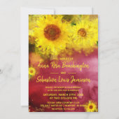 *~* Burgund Rustikale Sonnenblumenhochzeit Einladung (Rückseite)