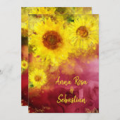*~* Burgund Rustikale Sonnenblumenhochzeit Einladung (Vorne/Hinten)