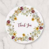 Burgund rustikale Wildblume Geschenkanhänger (Vorderseite)