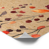 Burgund Rustikaler Fall in Liebe Hochzeit Begrüßun Poster (Ecke)