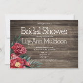 Burgund Rustikales Brautparty Einladung (Vorderseite)