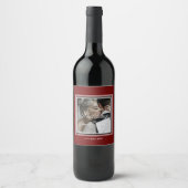 Burgund’s rotes, individualisierbares Hochzeitsfes Weinetikett (Vorderseite)