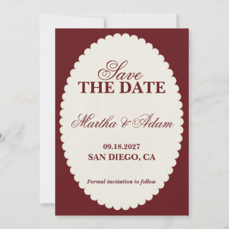 Burgund Save-the-Date Einladung