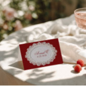 Burgund-Schmuckdeckchen-Hochzeitsplatzkarten im St Tischnummer