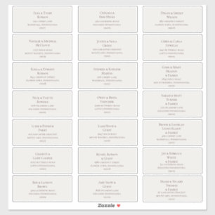 Burgund-Schriftart   Beige Wedding Guest Address L Aufkleber