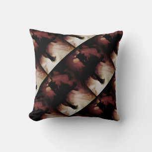 Burgund Schwarz Beige Weiße Batik-ähnliche diagona Kissen