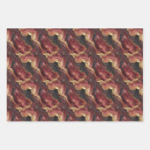 Burgund, Schwarz & Gold-Marmor Geschenkpapier Set (Vorderseite 3)