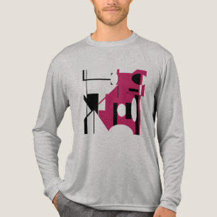 Burgund schwarze geometrische Formen abstrakt MCM Tri-Blend Shirt