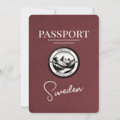 Burgund Schweden Pass Einladung zur Hochzeit (Rückseite)