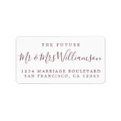 Burgund Script Future Rücksendeadresse Adressaufkleber (Vorne)