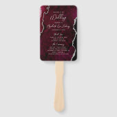 Burgund Silber-Achat-Schrift Hochzeitsprogramm Fächer (Vorderseite)
