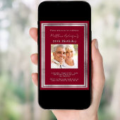 Burgund-Silber-Foto-Geburtstag Einladung