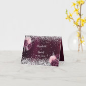 Burgund Silberne Blume Hochzeit Platzkarte Karte (Gelbe Blume)