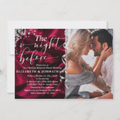 Burgund Silk The Night Before Probe Dinner Einladung (Vorderseite)