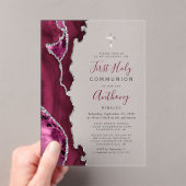 Burgund Silver Agate Erste Heilige Kommune Acryleinladungen (Insitu (Handheld))