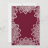 Burgund Silver Glitzer Elegante Hochzeitseinladung Einladung (Rückseite)