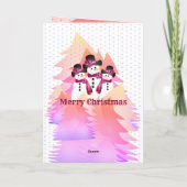 Burgund Snowman mit Polka Docks Feiertagskarte (Rückseite)