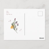 Burgund Sonnenblume Brautdusche Einladung Postkarte (Rückseite)