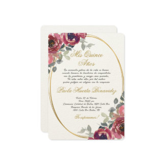 Burgund Spanisch Quinceanera Einladung