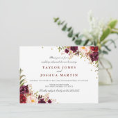 Burgund Sparkle Probe Abendessen Einladung (Stehend Vorderseite)