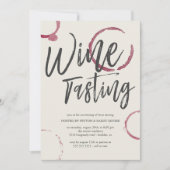 Burgund Stains - Weinverkostung Party Einladung (Vorderseite)