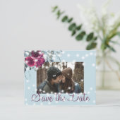 Burgund staubige blaue Lichter Foto rett Datum Hoc Ankündigungspostkarte (Stehend Vorderseite)