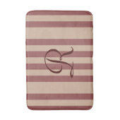 Burgund/Tan Strickter Mit Monogramm Plush Bath Mat Badematte (Vorderseite Vertikal)