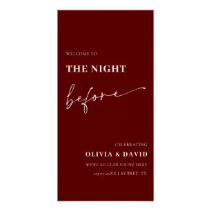 Burgund The Night Before Probe Dinner Unterschreib Poster