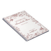 Burgund Toile Blumenbriefe zum Geburtstagskind Notizblock (Rechte Seite)