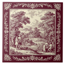 Burgund Toile Französisch Pastoral Weinberg Land