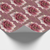 Burgund Traumblume Geschenkpapier (Ecke)