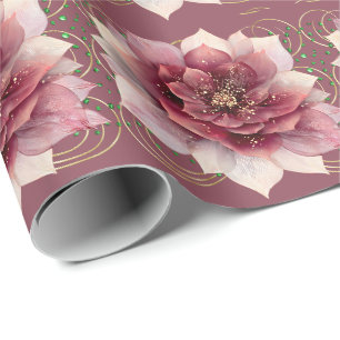 Burgund Traumblume Geschenkpapier
