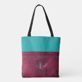 Burgund & Türkis Spitze Mode Personalizable Tasche (Rückseite)