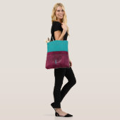 Burgund & Türkis Spitze Mode Personalizable Tasche (Am Model)