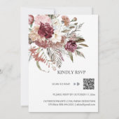 *~* Burgund UAWG QR AR15 Rose WEDDING Einladung (Rückseite)