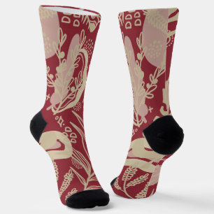 Burgund und Biege Socken