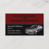 Burgund und Black Driving Services Visitenkarte (Vorderseite)