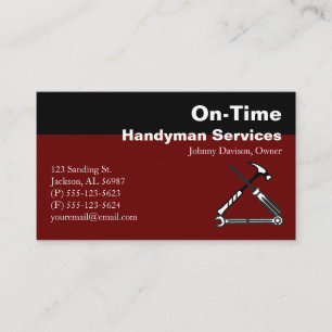 Burgund und Black Handyman Services Visitenkarte