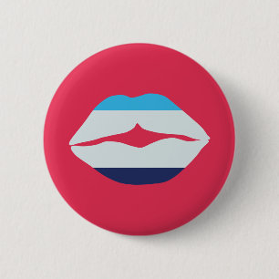 Burgund und blaue Streifen Button