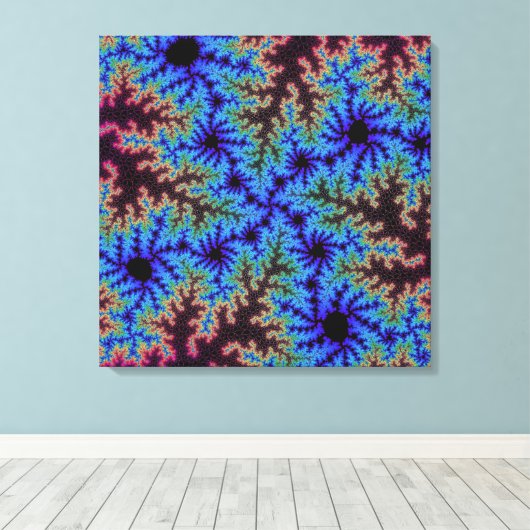 Burgund und Blauer Speckle Leinwanddruck (Insitu (Holzboden))