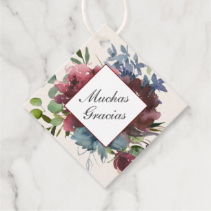 Burgund und Blue Quinceanera Vielen Dank Geschenkanhänger