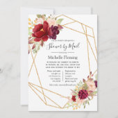 Burgund und Blush Baby oder Brautparty per Mail Einladung (Vorderseite)