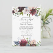 Burgund und Blush Baby oder Brautparty per Mail Einladung (Stehend Vorderseite)