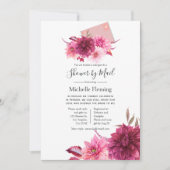 Burgund und Blush Baby oder Brautparty per Mail Einladung (Vorderseite)